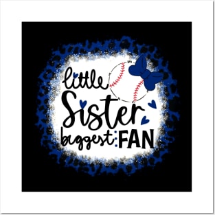 Baseball Little Sister Biggest Fan   Leopard Baseball Sister Posters and Art